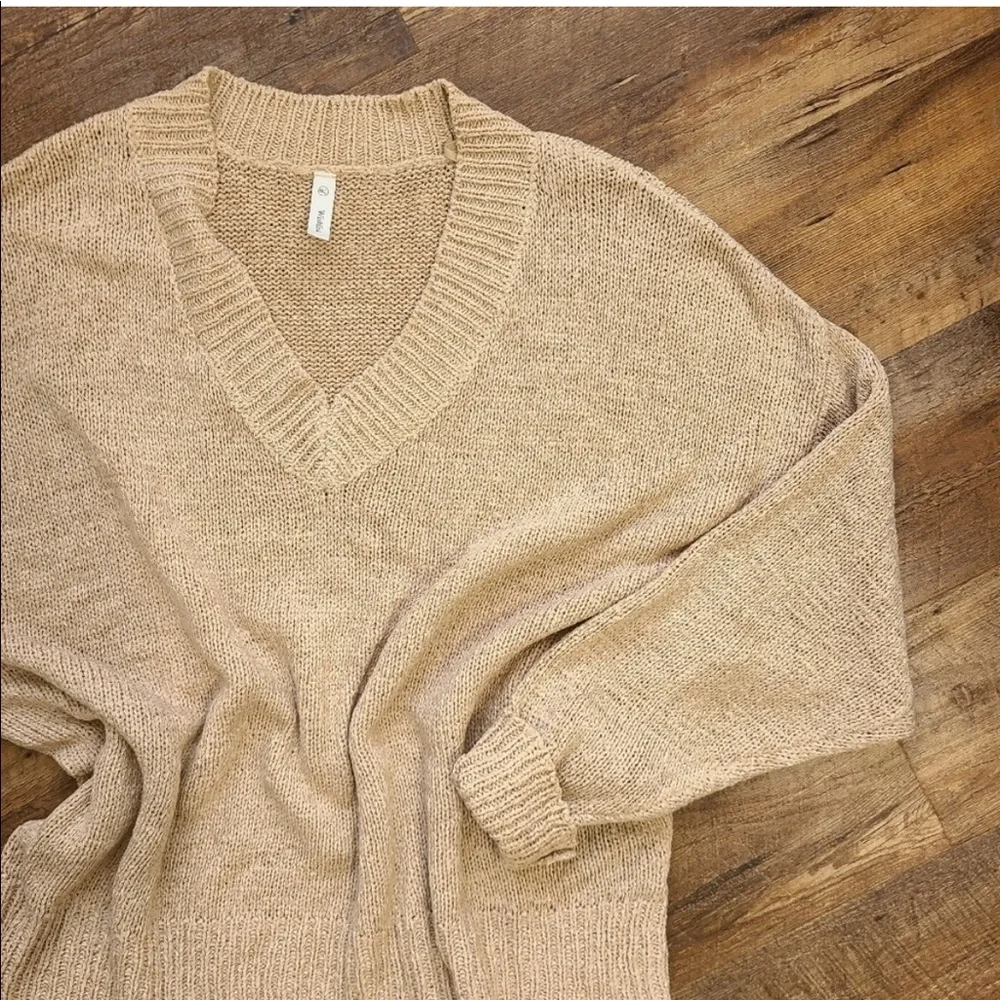 Vici | Tan V-neck Sweater Size M/L - Picture 5 of 7